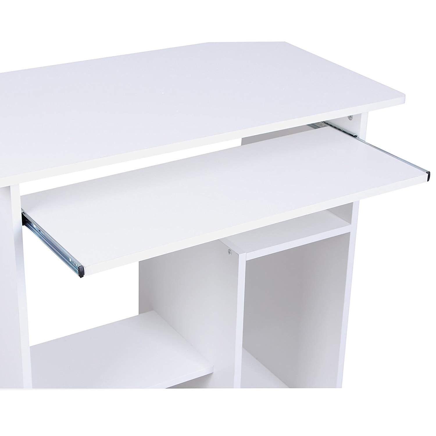 Bureau – met uitschuifbaar toetsenbord – wit