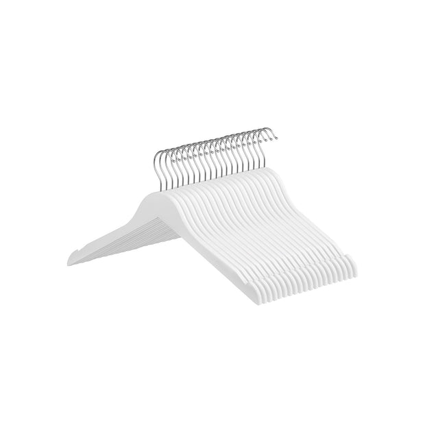 Kleerhangers – Met inkepingen – Set van 20 – Wit