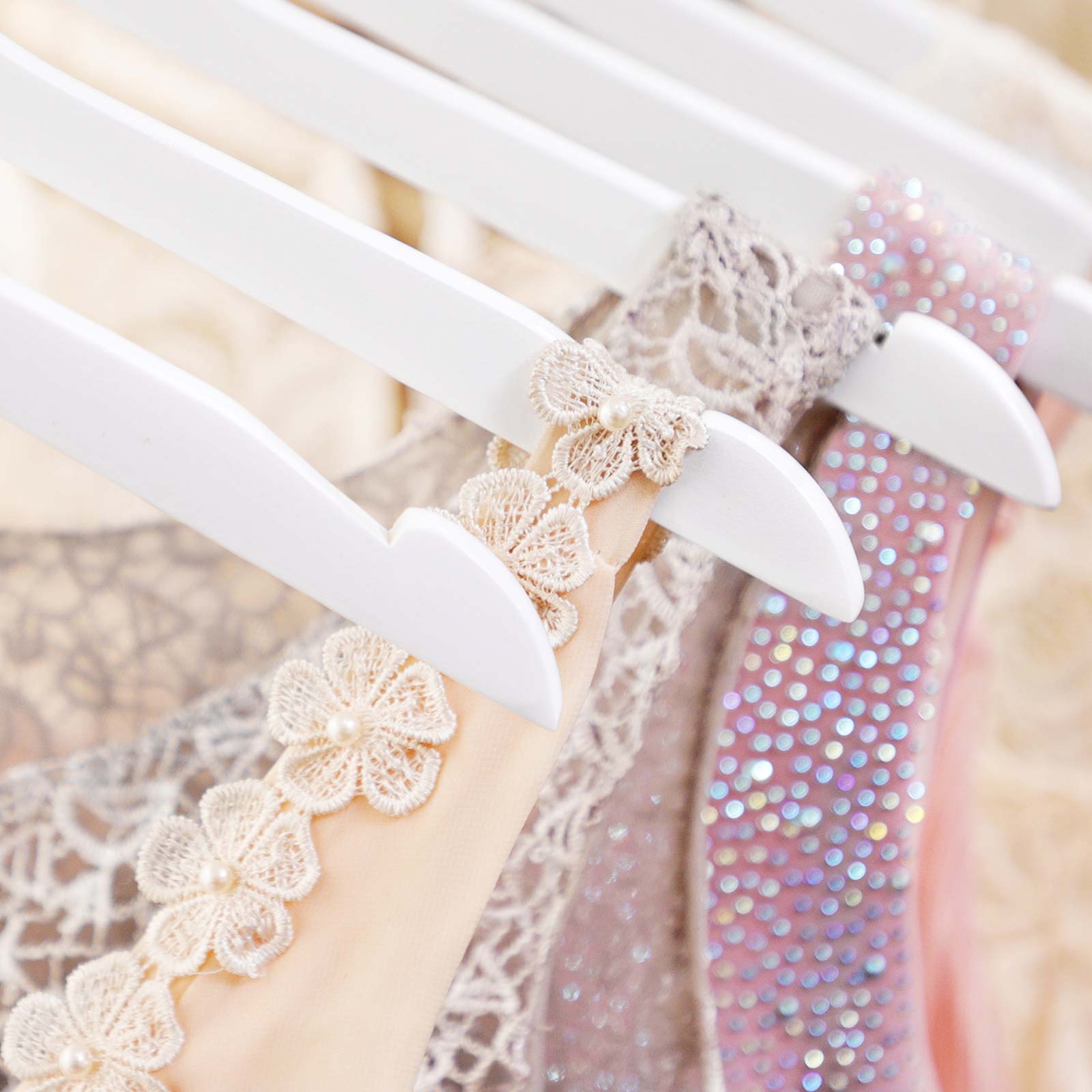 Kleerhangers – Met inkepingen – Set van 20 – Wit