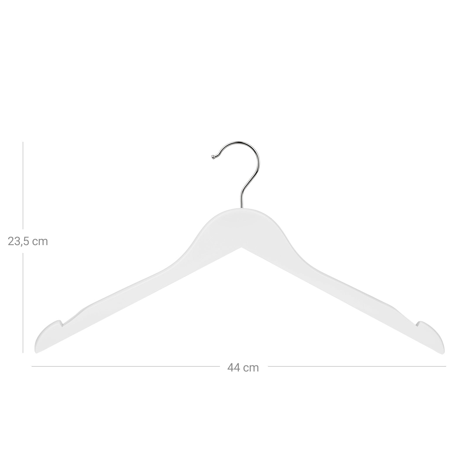 Kleerhangers - Massief houten hangers - Set van 20 - Met inkepingen - Wit