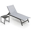 Solsäng – med hjul och sidobord, utomhusliggare maxbelastning upp till – 150 kg