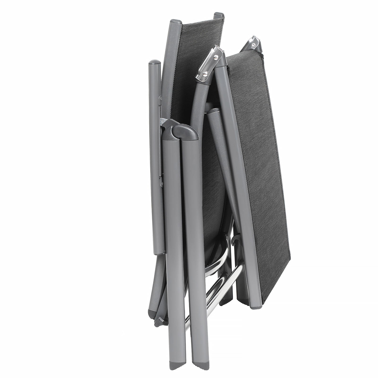 Inklapbare loungestoel – Verstelbare rugleuning – Zwart