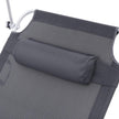 Ligbed – verstelbare rugleuning – met zonneklep – grijs/blauw