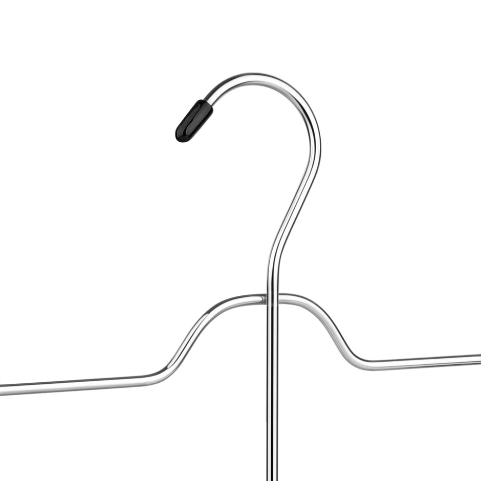 Broekhanger – Ruimtebesparend met clips – Set van 3 – Zilver-zwart