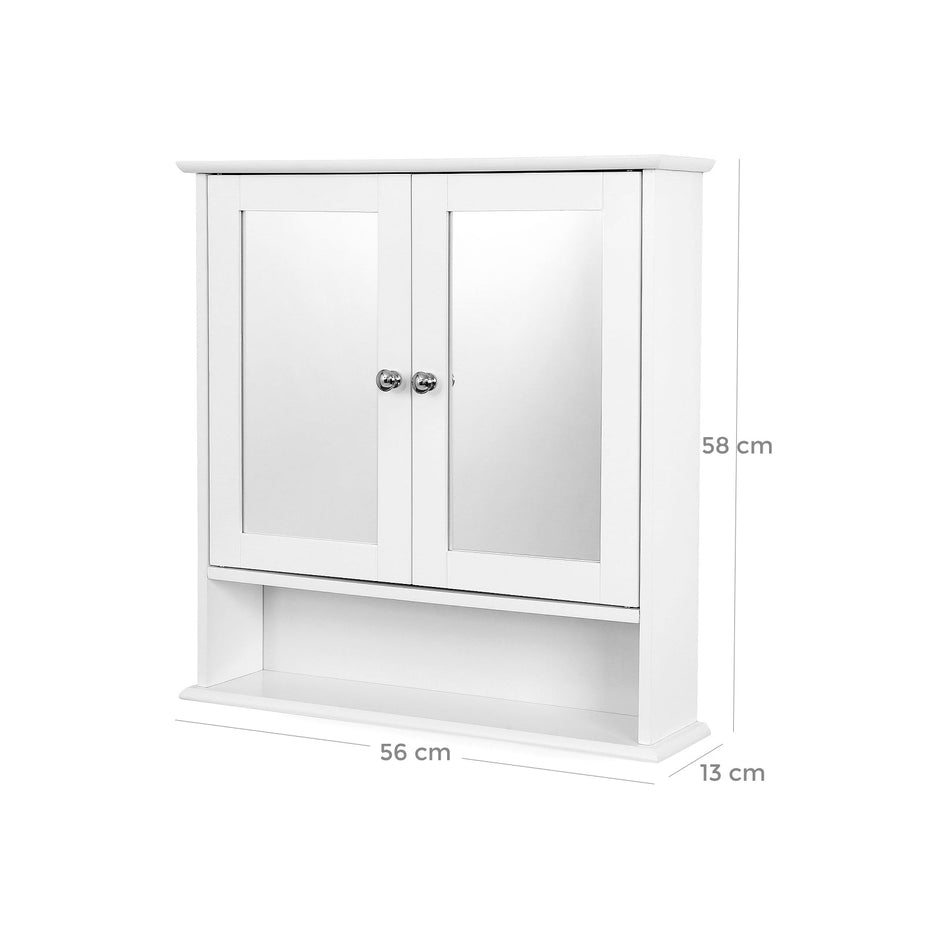 Spiegelkast – dubbele deur – wandmontage – wit