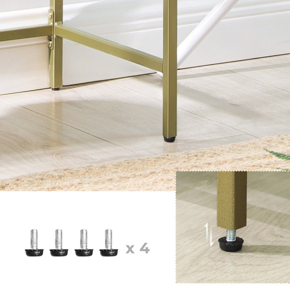 Badkamerkast - 4 niveaus - Openkast van gehard glas - Goudkleurig stalen frame