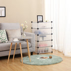 Schoenenrek – 10 vakken – met deuren – semi-transparant wit