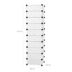 Schoenenrek – 10 vakken – met deuren – semi-transparant wit