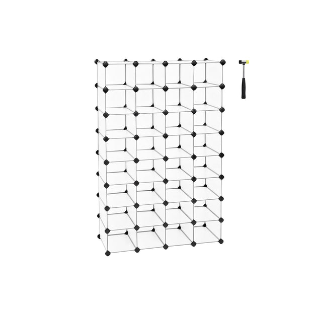 Schoenenrek – 32 vakken – Transparant design – Semi-transparant wit