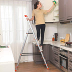 Trapladder - Vouwladder - Klusladder - Metaal - Zilver