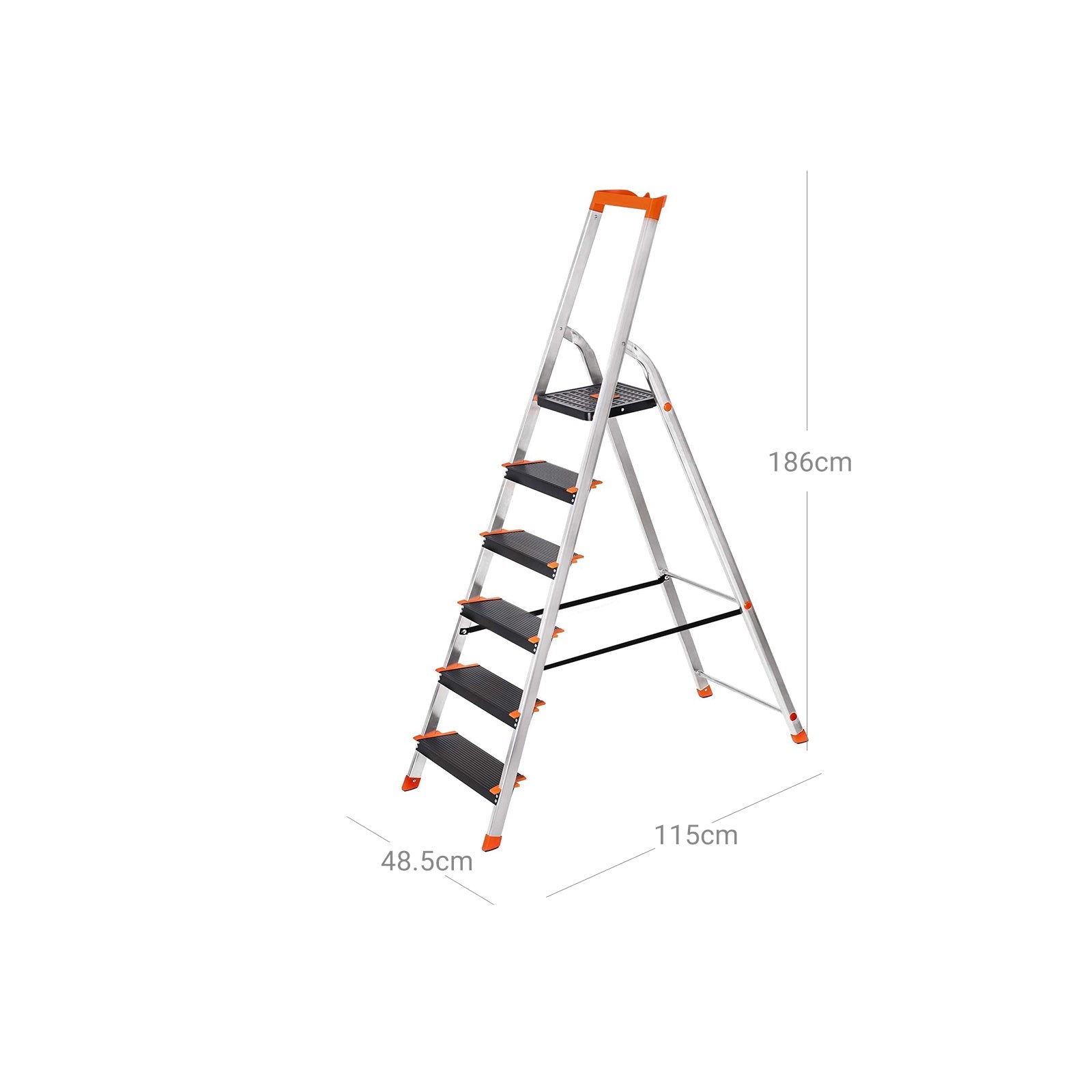 Trapladder - Vouwladder - Klusladder - Metaal - Zilver