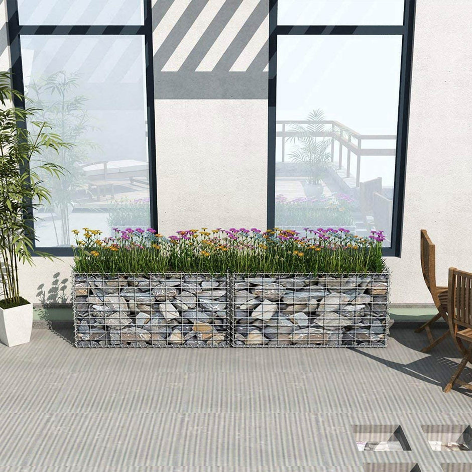 Gabion – Steenkorf 100 x 50 x 50 cm – Verzinkt – Grijs/Zilver