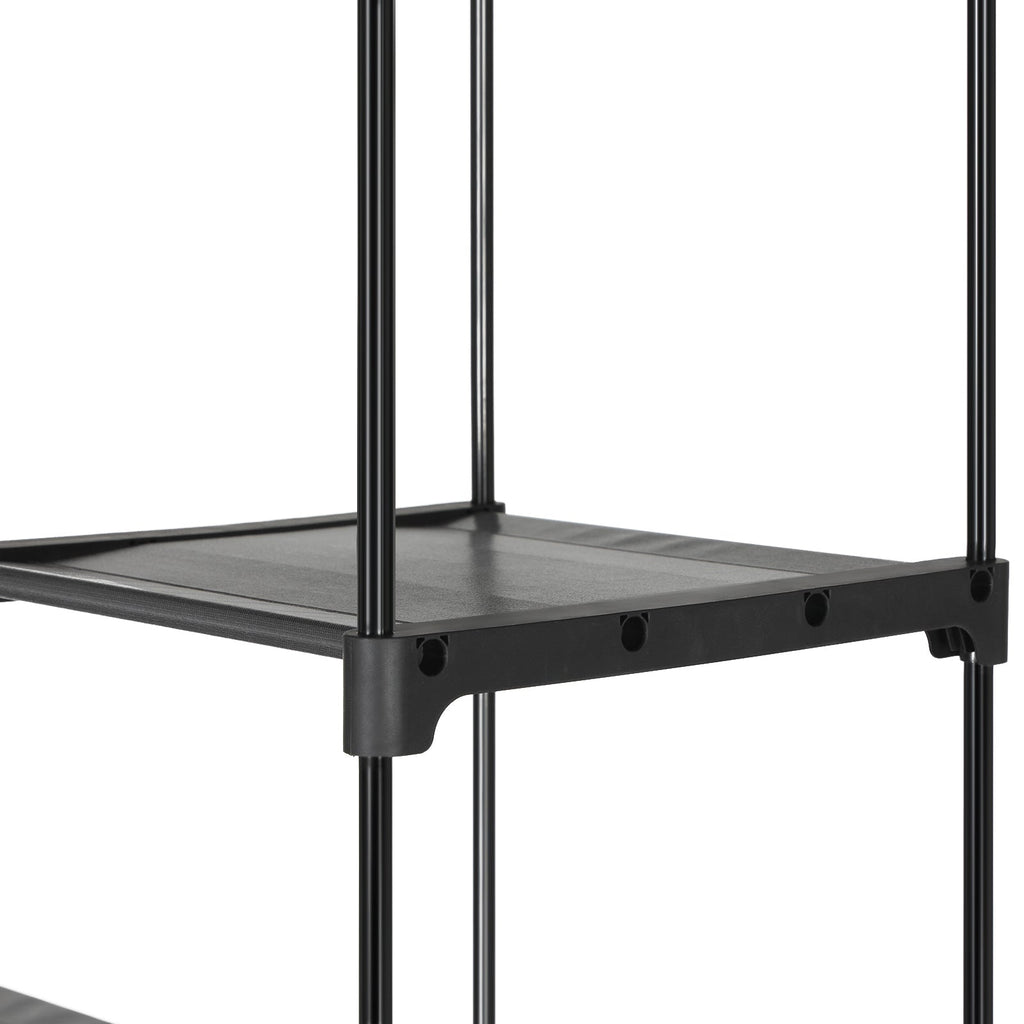 Kledingkast - Stoffen kast met 2 roedes - 140 x 43 x 174 cm - Zwart