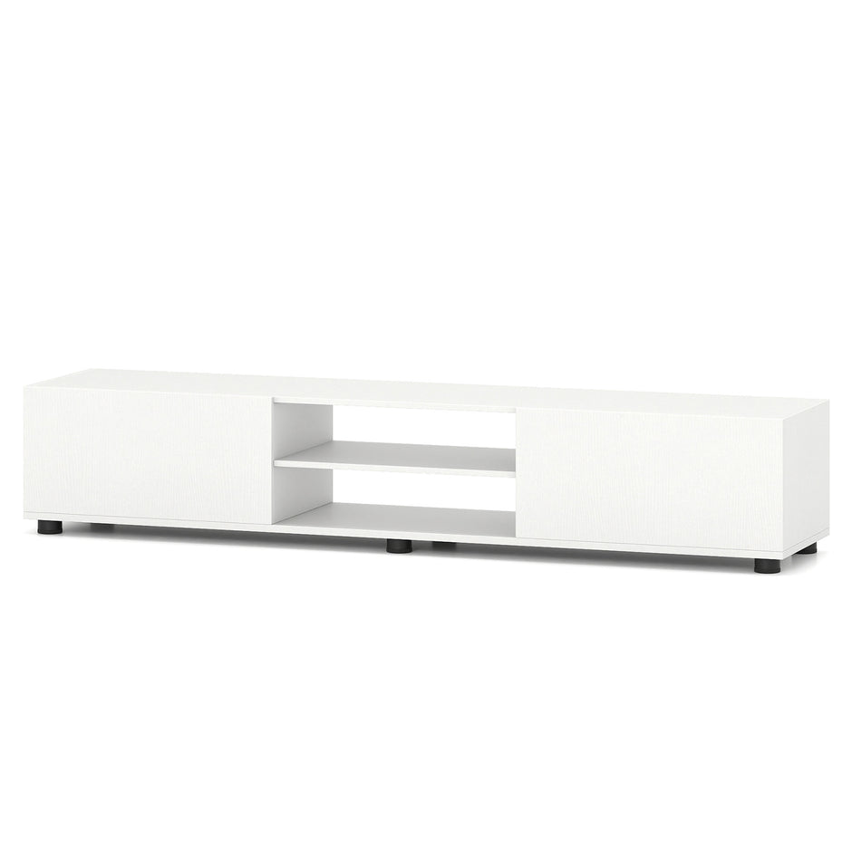 TV skåp – kommod för upp till tum med dörrar och öppna hyllor – 70 2 2 160 x 35 x 30 cm – Vit