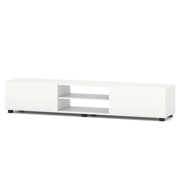 TV skåp – kommod för upp till tum med dörrar och öppna hyllor – 70 2 2 160 x 35 x 30 cm – Vit
