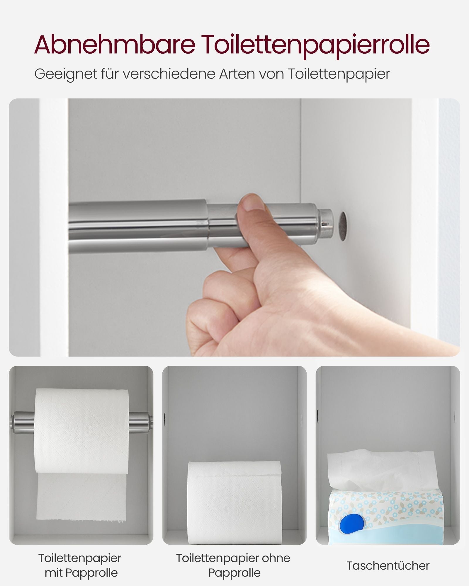 Toiletkast - Badkamerkast - Met verstelbare plank - Waterdichte poten - Wit