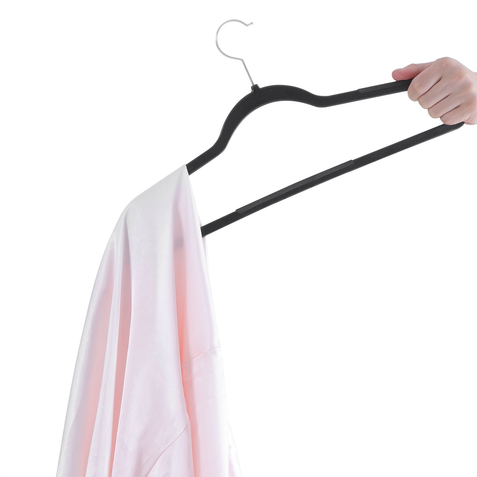 Kleerhangers – Antislip en ruimtebesparend – Set van 30 – Zwart