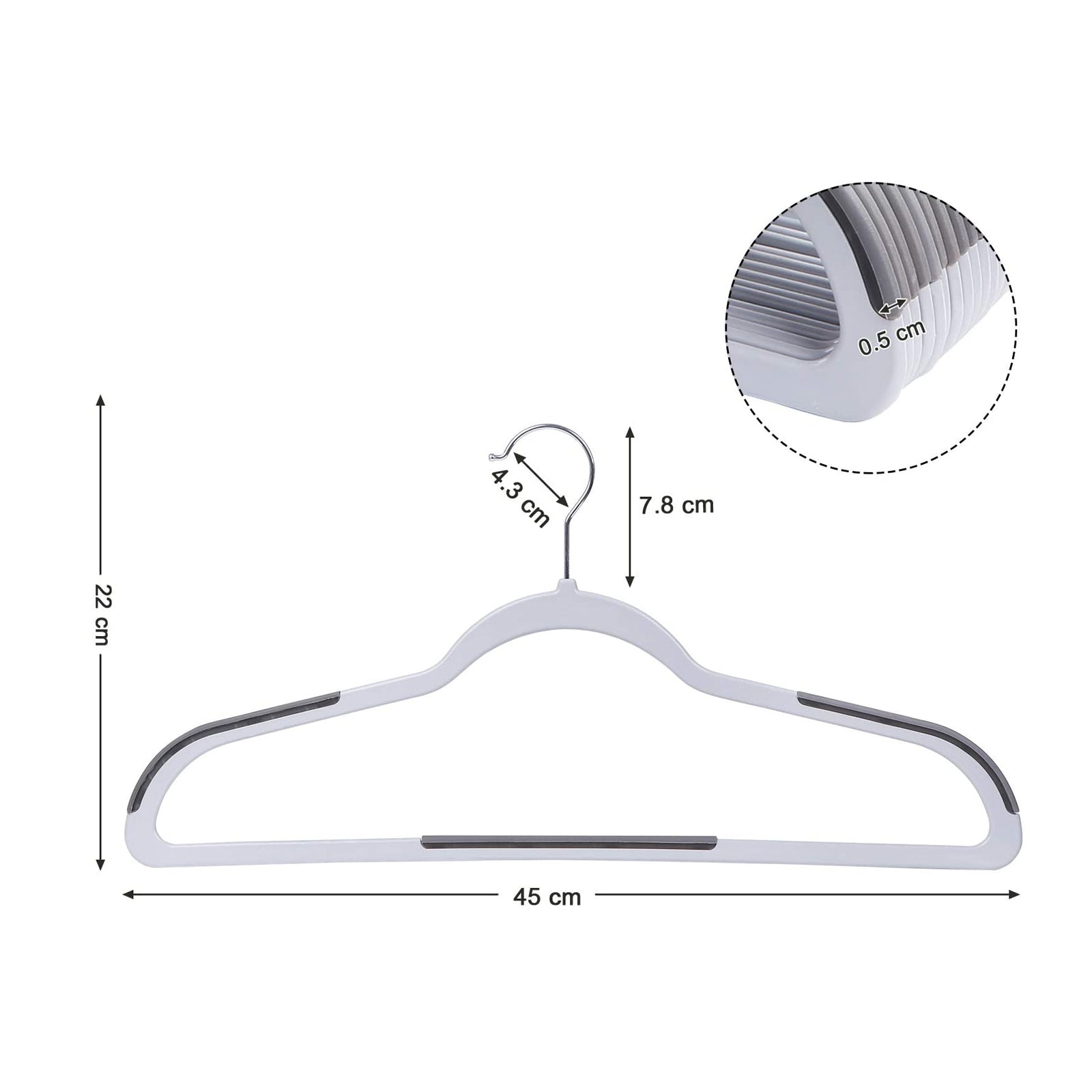 Kleerhangers – Antislip en ruimtebesparend – Set van 30 – Zwart