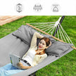 Hangmat - 210 x 150 cm - Met Houten Spreidstok - Met Kussens - Grijs