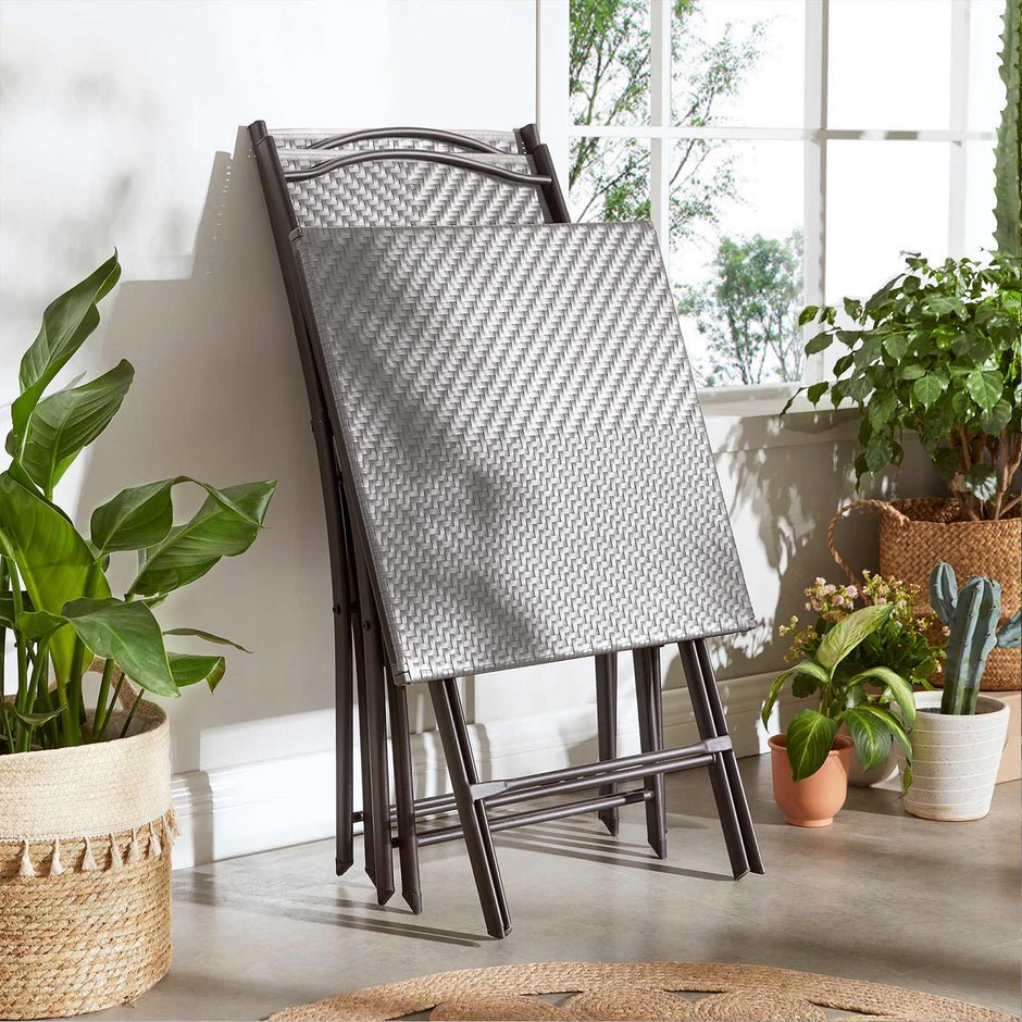 Tuinmeubelset – waterafstotend en opvouwbaar – grijs