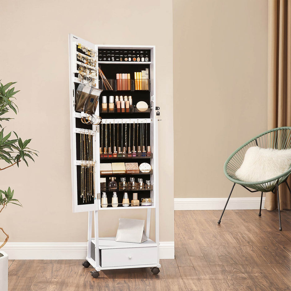 Sieradenorganizer – Met spiegel en lade – Wit