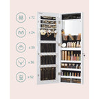 Hangende sieradenkast – Met led verlichting – Zwart en grijs