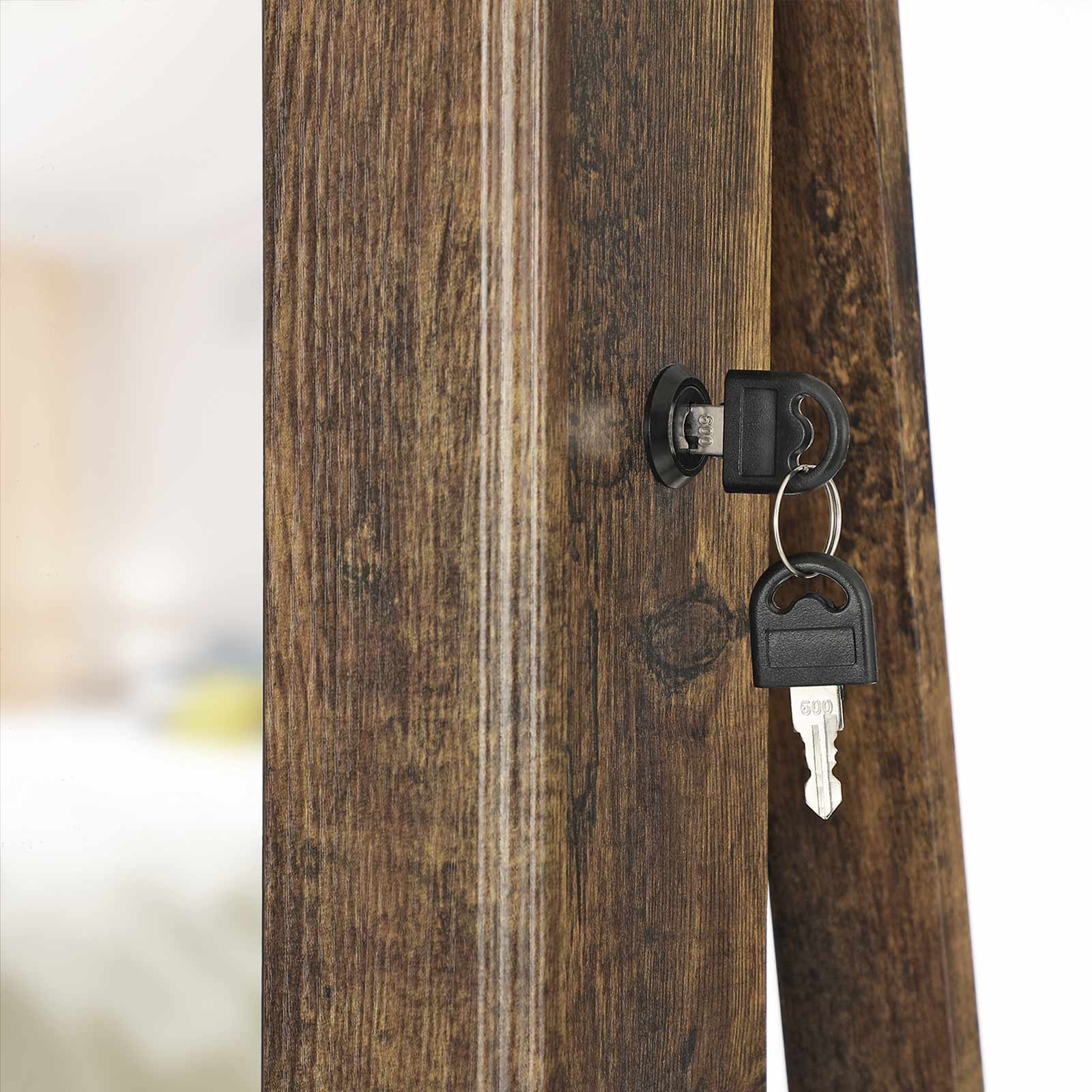 Sieradenkast – 360° draaibaar en afsluitbaar – Vintage bruin