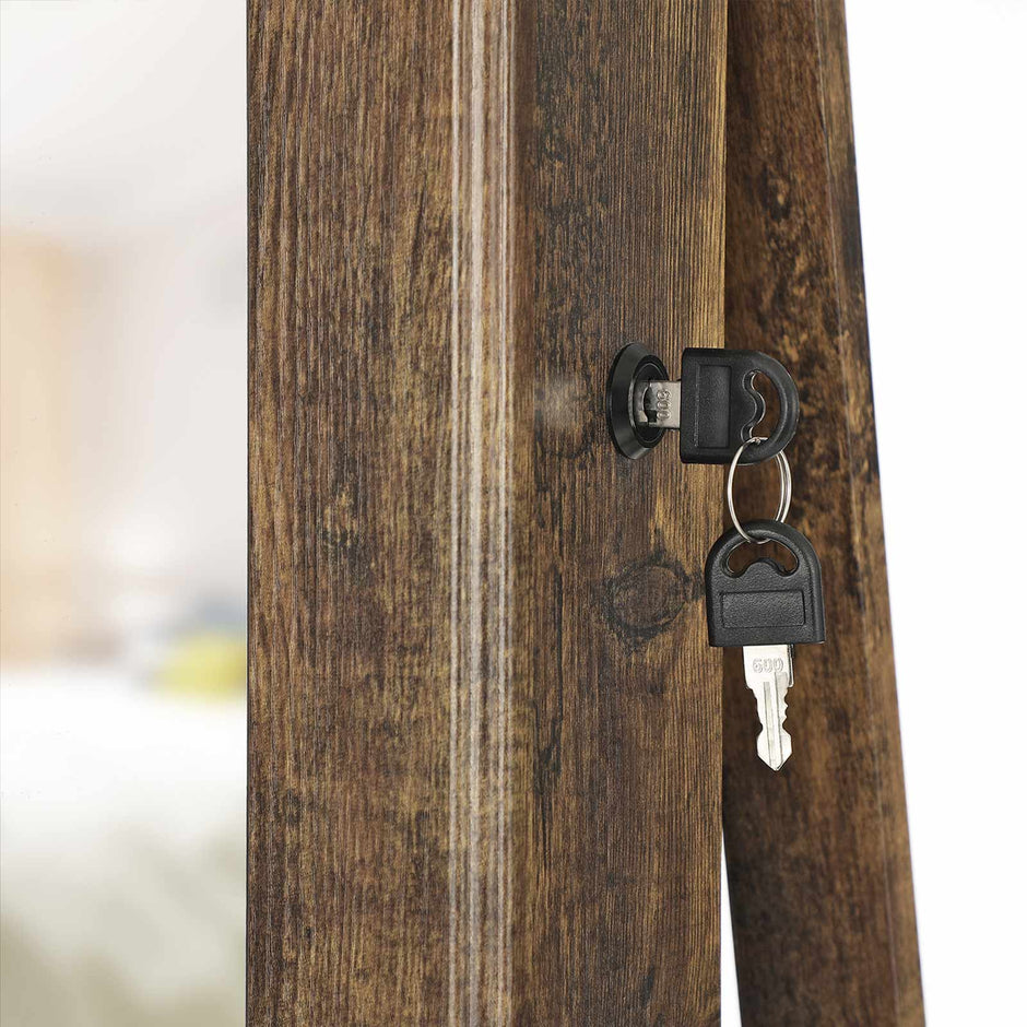 Sieradenkast – 360° draaibaar en afsluitbaar – Vintage bruin