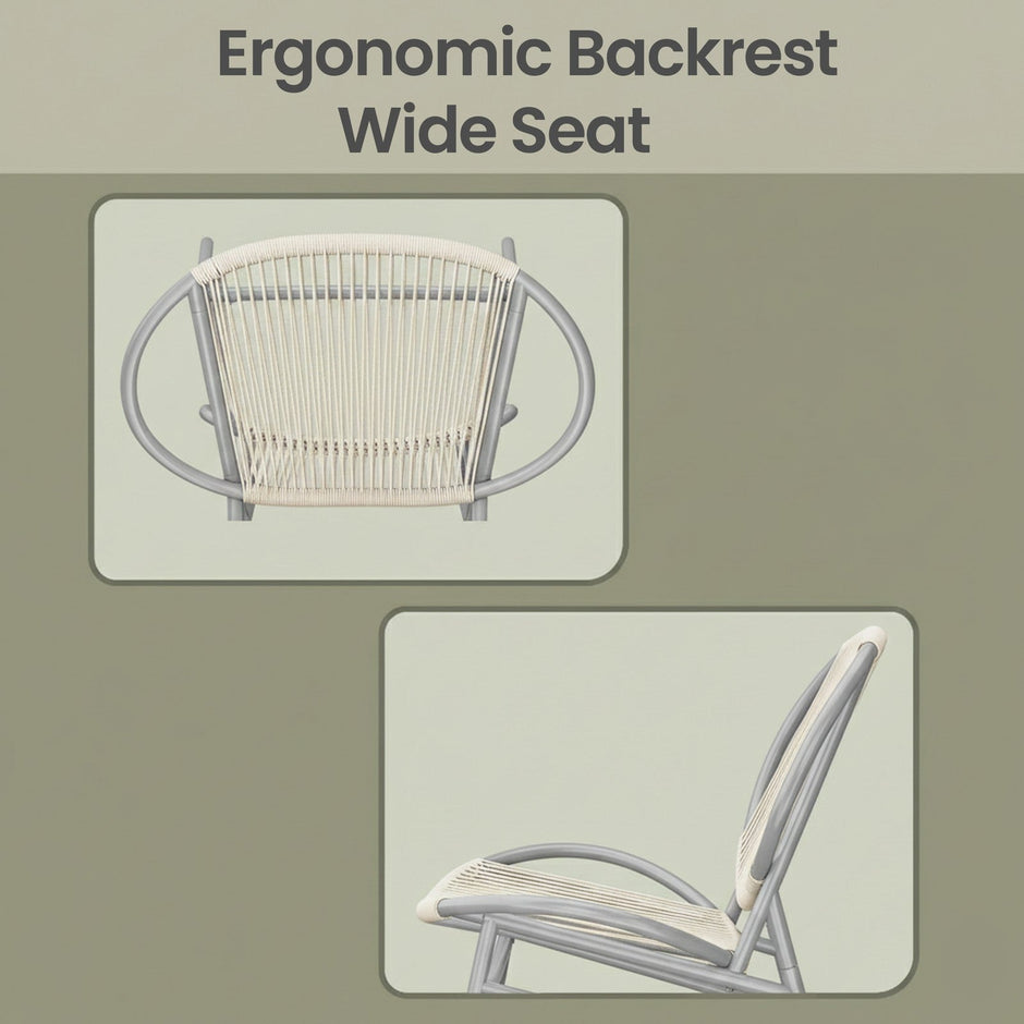 3-Piece Patio Bistro Furniture Set - PE and Steel