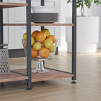 Keukenrek – Met metalen mand – Vintage Donkerbruin