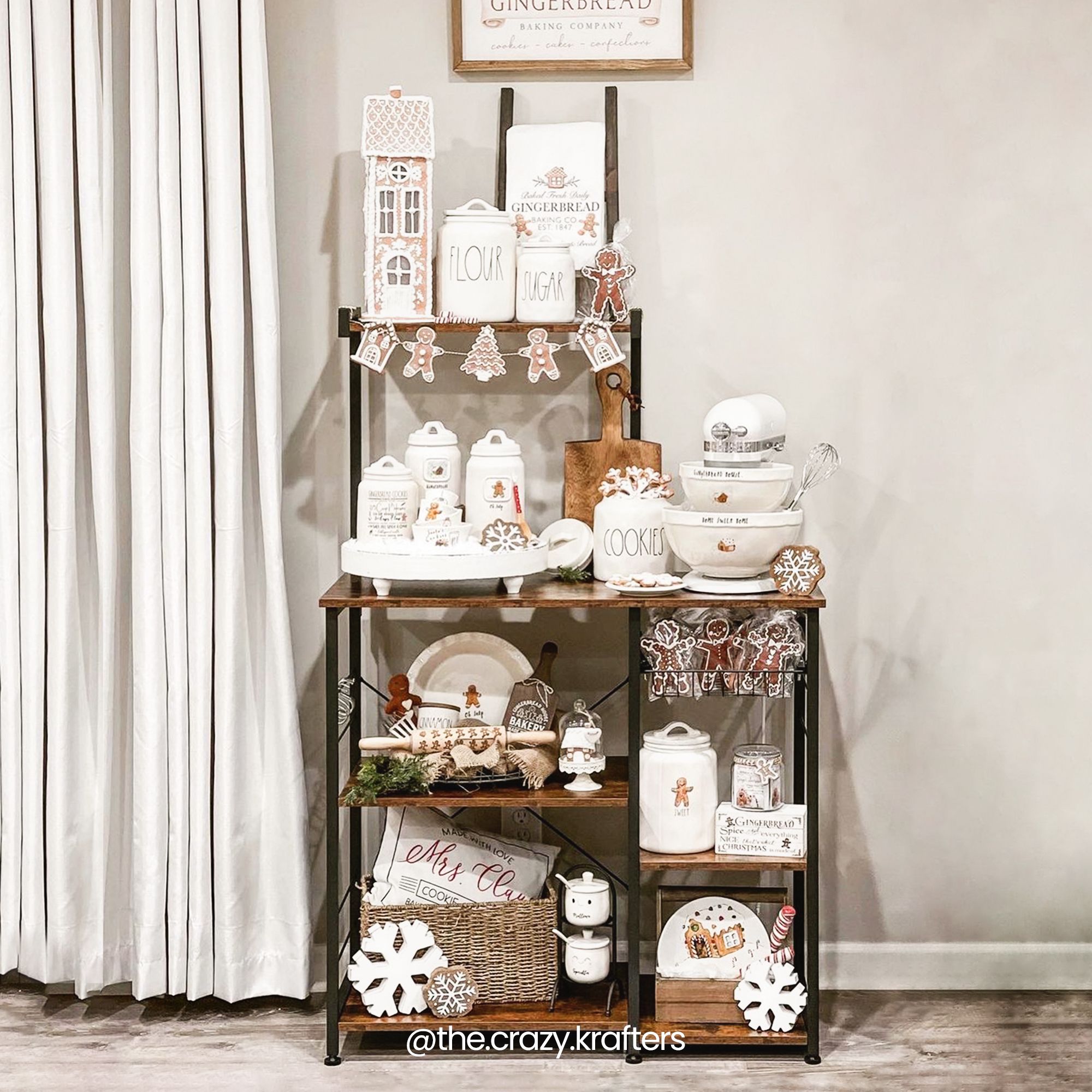 Keukenrek – Met metalen mand – Vintage Donkerbruin