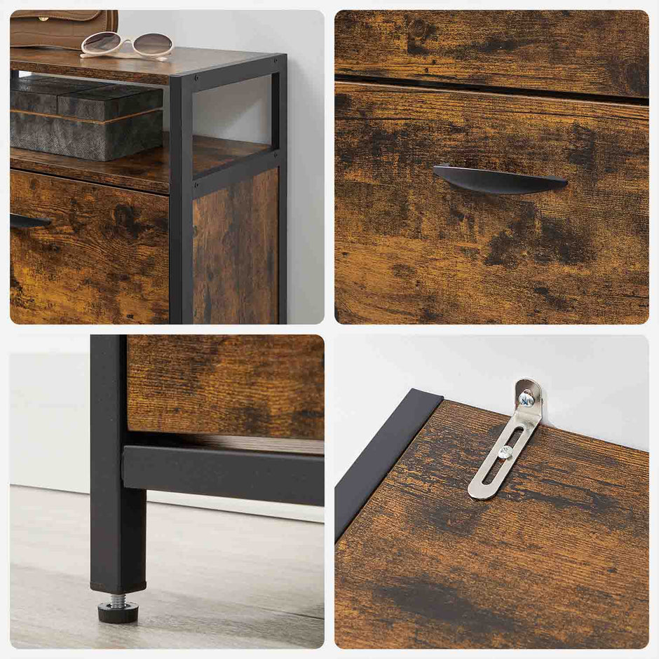 Schoenenkast – Met 2 compartimenten – Max. 8-12 paar schoenen – Industrieel design