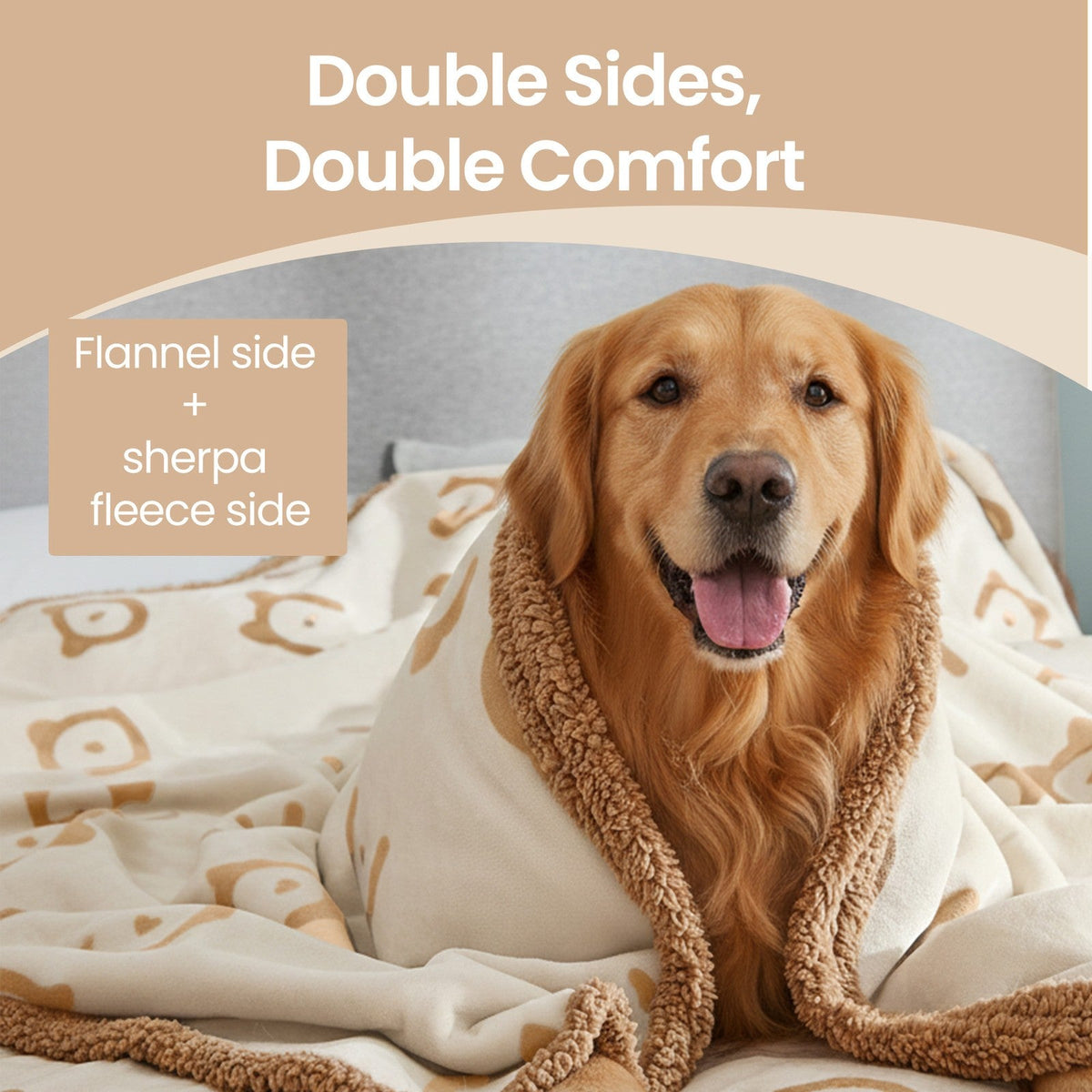 Waterproof Dog Blanket - Sherpa Fabric and TPU Film