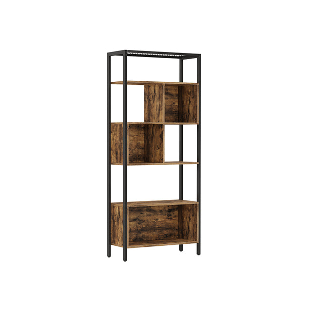 Boekenkast met stalen frame  – 80 x 30 x 180 cm – 100 kg draagvermogen