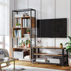 Boekenkast – met stalen frame – zwart