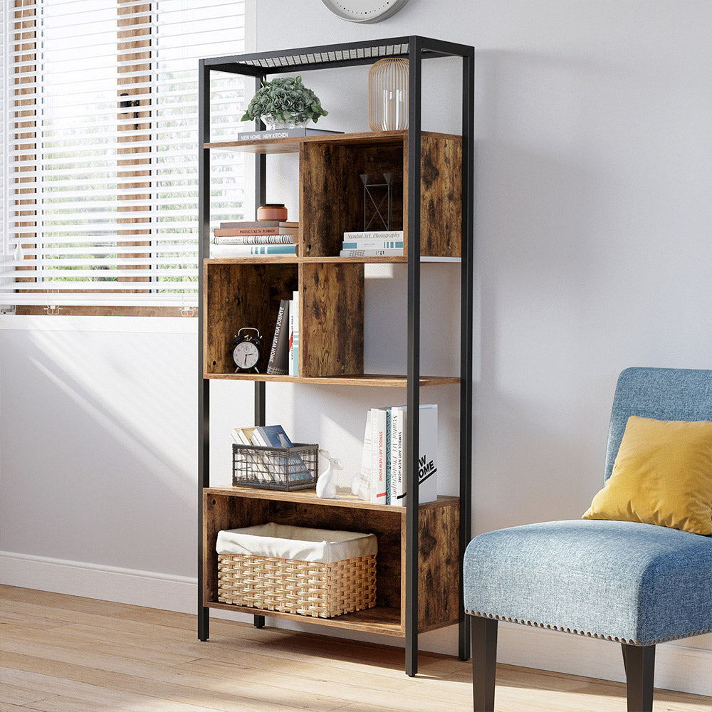 Boekenkast – met stalen frame – zwart