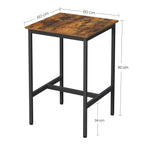 Bartafel - Hoge keukentafel - 60 x 60 x 92 cm - Stalen frame