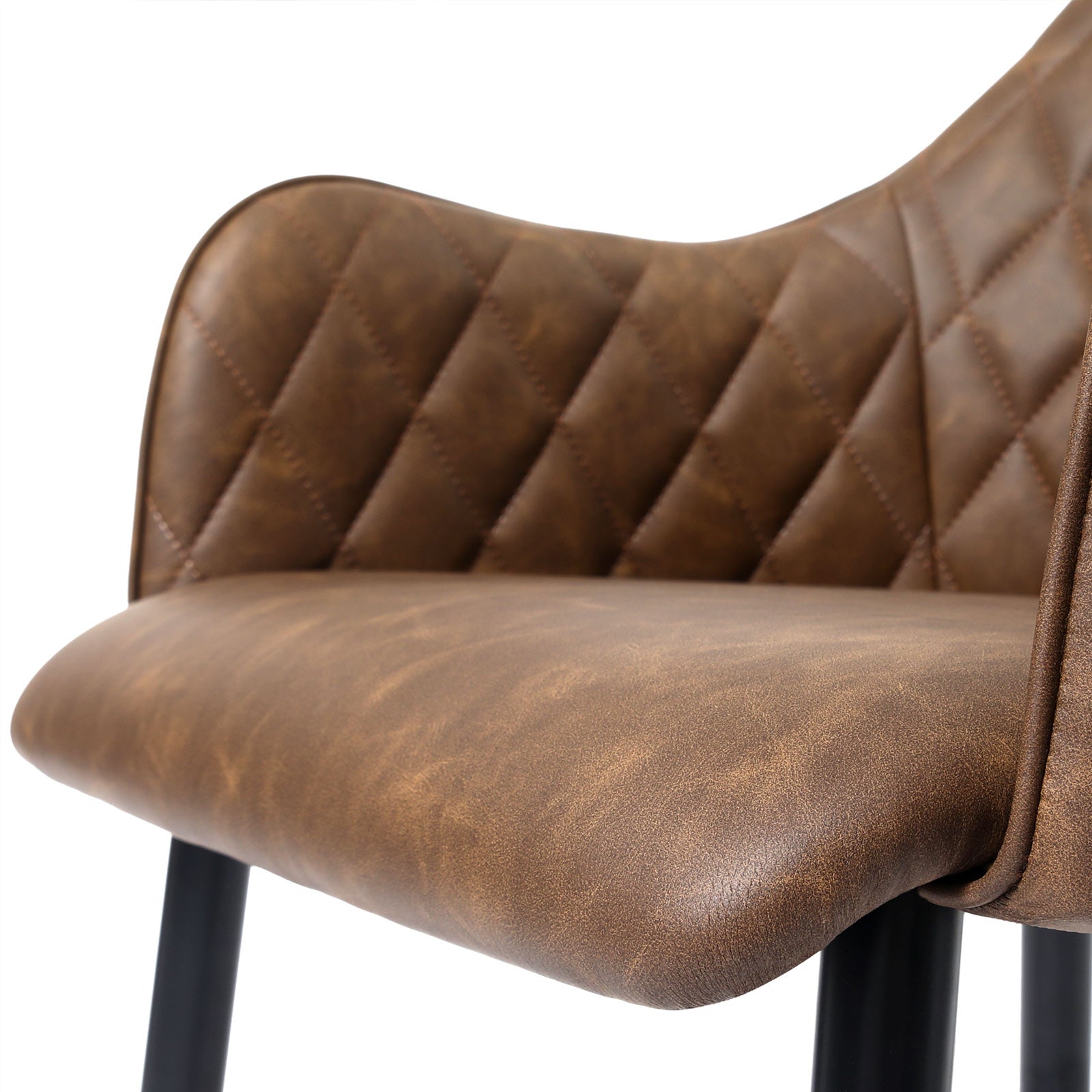 Eetkamerstoel – Ergonomisch design – Fluwelen zitting – Bruin