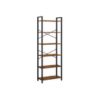 Boekenkast - 6 niveaus - 30 x 120 x 172,5 cm - Vintage Bruin / Zwart