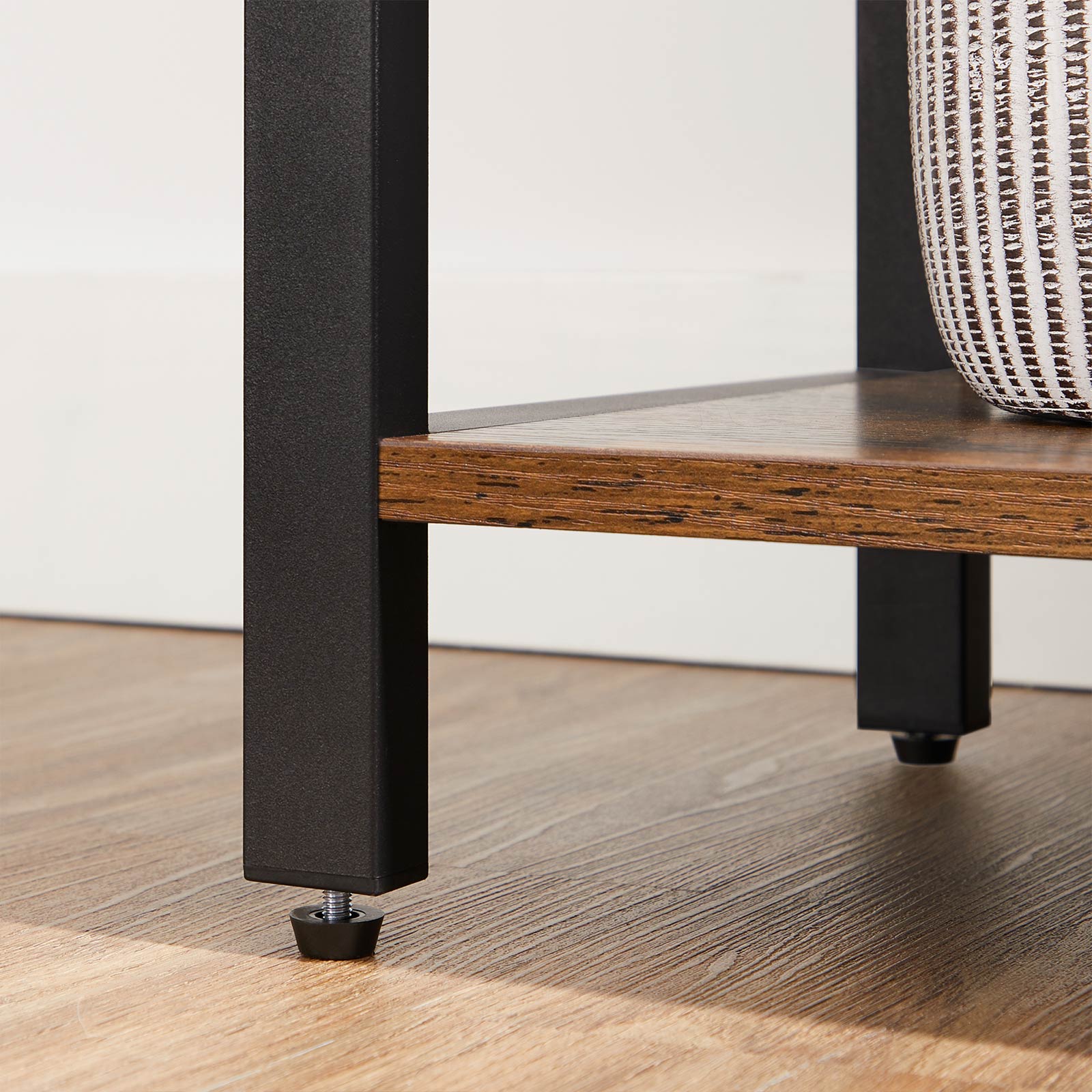 Boekenkast met 6 open planken – Rustiek bruin – 66 x 30 x 186 cm – Met anti-kantelset