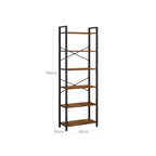 Boekenkast - 6 niveaus - 30 x 120 x 172,5 cm - Vintage Bruin / Zwart