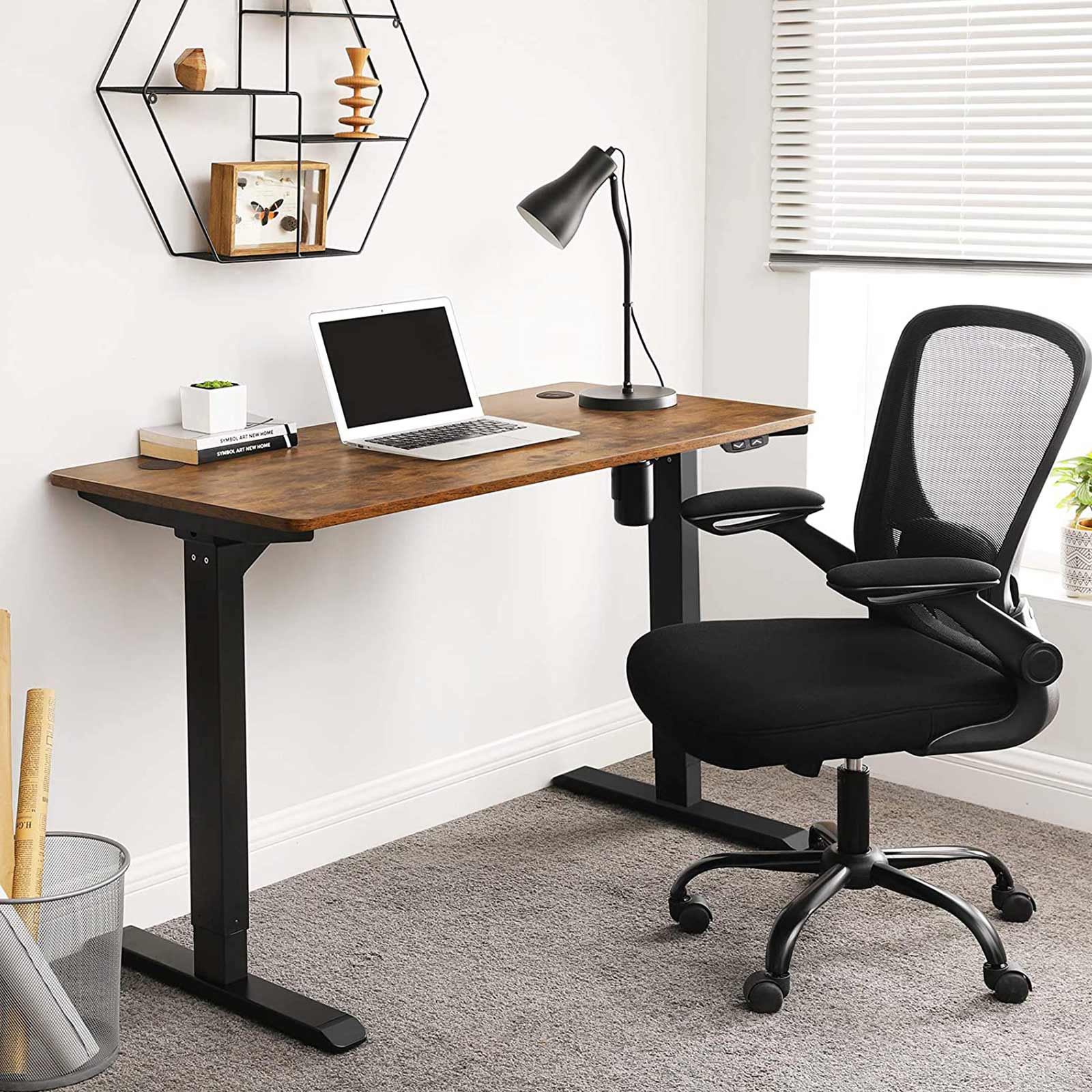Elektrisch Bureau – In hoogte verstelbaar – Vintage bruin-zwart