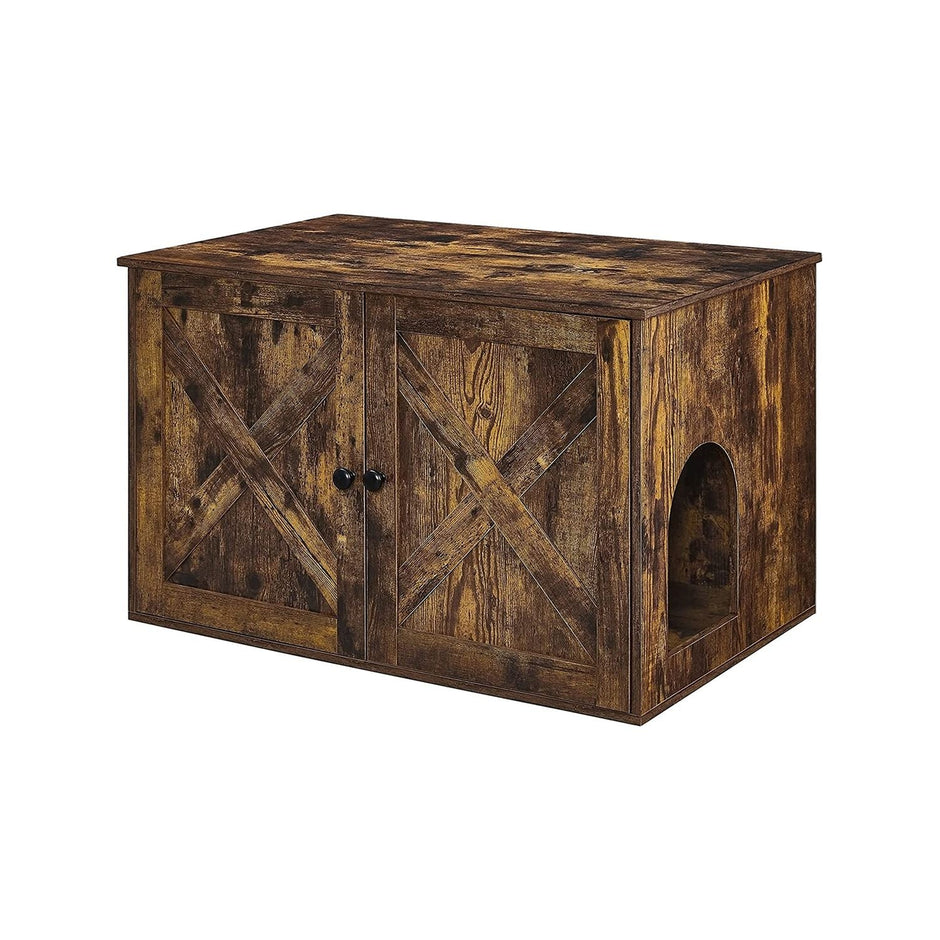 Kattenbak met deksel en schepje ruim wit-pastelroze