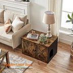 Kattenbakmeubel – Privacy voor je kat – Vintage bruin / Zwart