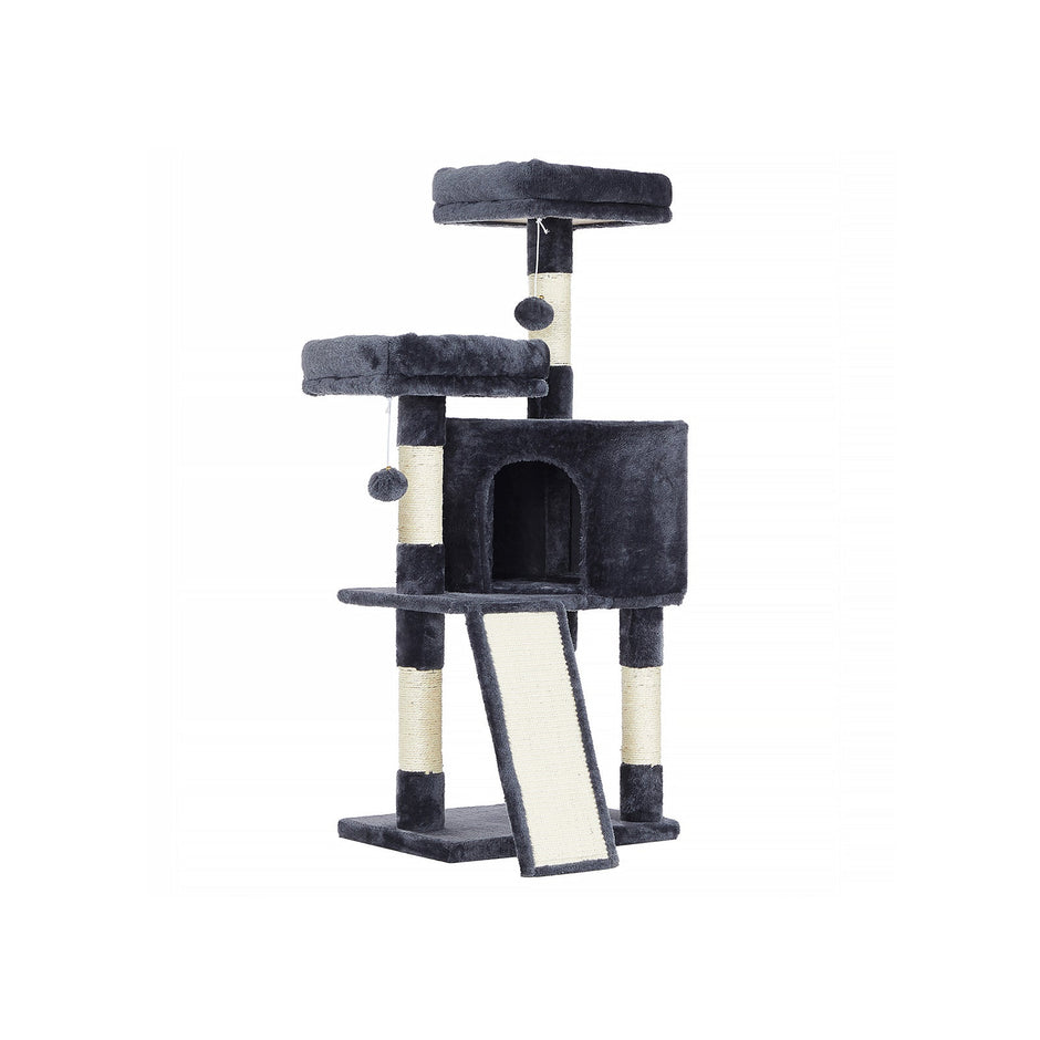 Krabpaal – Ruimtebesparend met 2 platforms en grot – Lichtgrijs