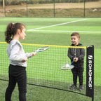 Badmintonnet - Verstelbaar tennisnet - Inclusief standaard en draagtas - Geel/Zwart
