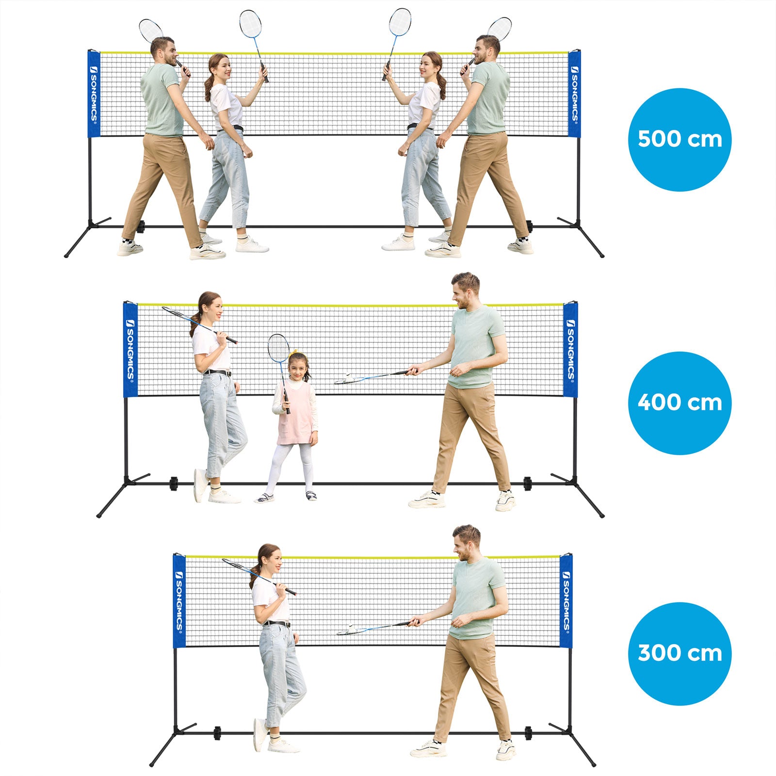 Badmintonnet – 5 m – blauw & geel