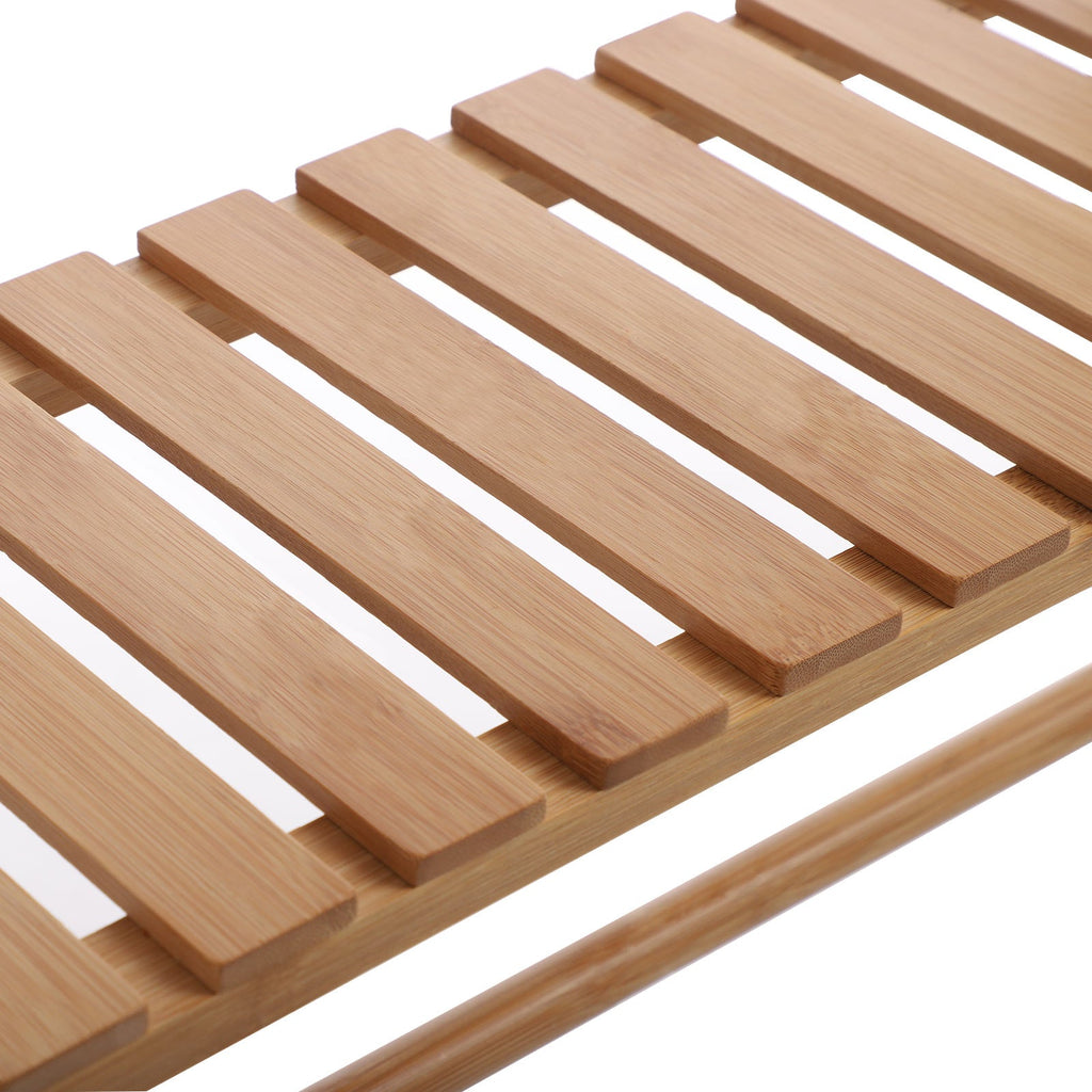 Badkamerplank - Bamboe bijzetkast met 2 planken - Handdoekenrek