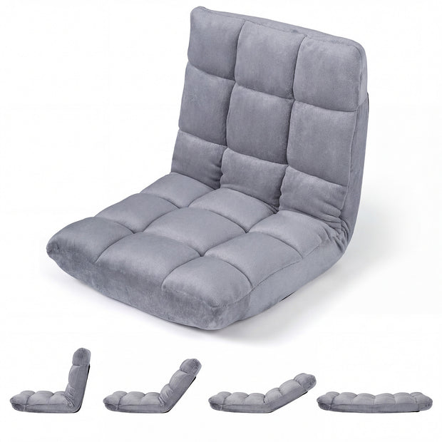 Vikbar – golvstol, med justerbar rygg och högdensitetsskum, – 66,5 x 53 x 53 cm