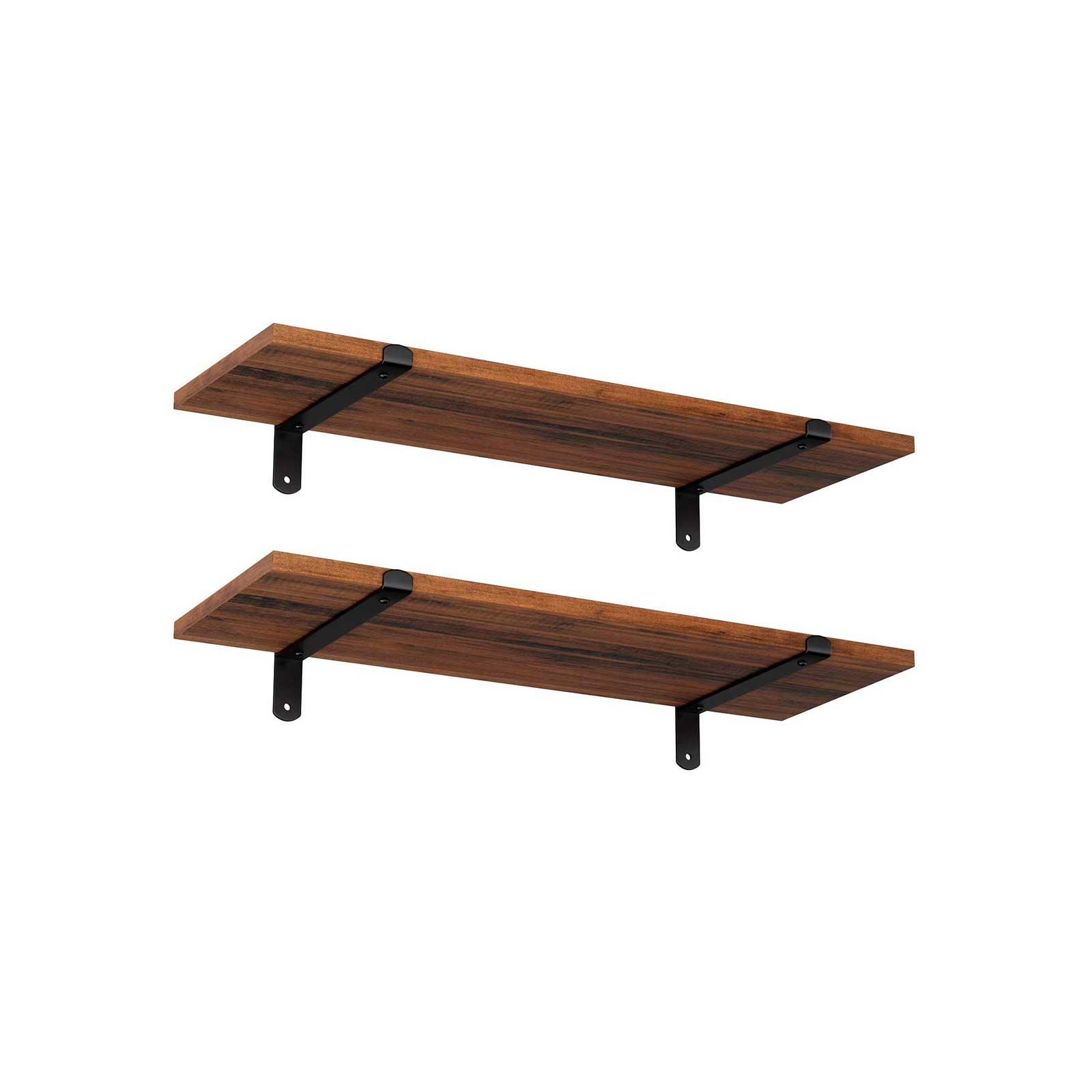 Wandplanken – Set van 2 – Zwevend – Bruin/Zwart
